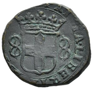 reverse: Savoia. Carlo Emanuele I (1580-1630). Cavallotto 161?. Mi (2,80 g). D/ cavallotto rivolto a destra, retrospiciente. R/ scudo sabaudo tra due nodi. Cudazzo 752. BB+