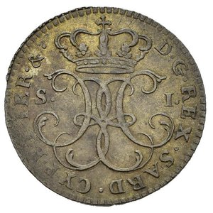 reverse: Regno di Sardegna. Carlo Emanuele IV (1796-1800). Soldo 1797. Torino. Mi (1,94 g). D/ croce piana; R/ monogramma. Gig. 17. BB+