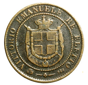 obverse: SAVOIA - Vittorio Emanuele II Re eletto (1859-1861) 2 Centesimi 1859 BI Pag. 446; Mont. 124.    CU    BB