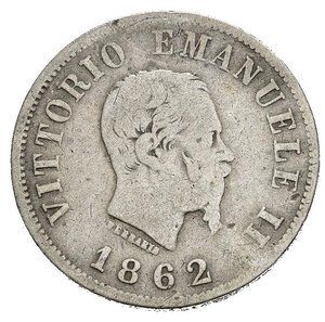 obverse: Regno d Italia. Vittorio Emanuele II. 50 centesimi 