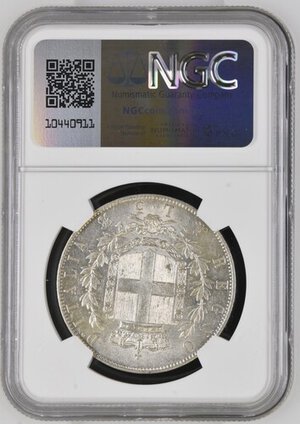 reverse: Regno d Italia. Vittorio Emanuele II. 5 lire 1871 M. Milano. Ag. In slab NGC - MS 61