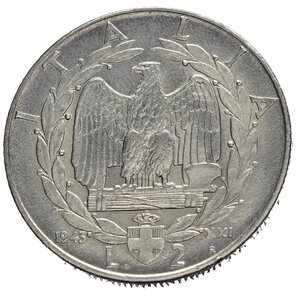 reverse: Regno d Italia. Vittorio Emanuele III (1900-1943). 2 Lire 1943. Ni. SPL