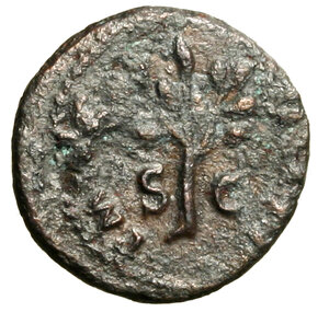 reverse: NERONE (54-68) Quadrante. Ramo di olivo tra SC R/ Civetta ad ali aperte su altare. C.185; RIC 317   (g. 3,38)   AE   BB