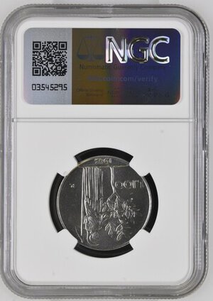 reverse: Repubblica Italiana. 100 Lire 1963 Minerva. Gig. 100. IN Slab NGC - MS 66 Top Pop!