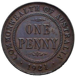 reverse: AUSTRALIA. Giorgio V. 1 penny 1921. BB