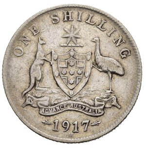 reverse: AUSTRALIA. Giorgio V. 1 shilling 1917 M. Ag. qBB