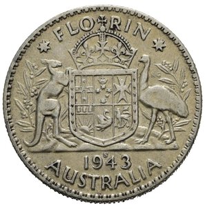 reverse: AUSTRALIA. Giorgio VI. Florin 1943 S. Ag. BB