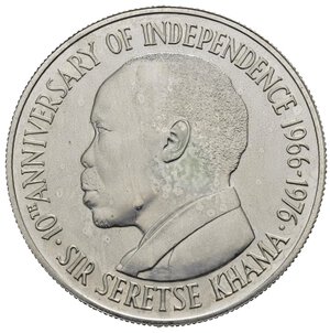 obverse: BOTSWANA. 5 Pula 1976. Ag. FDC