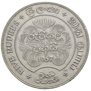 reverse: CEYLON. 5 Rupie 1957 