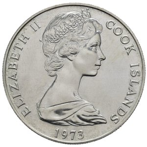 obverse: COOK ISLANDS. Elisabetta II. 2,5 dollari 1973. Ag. 