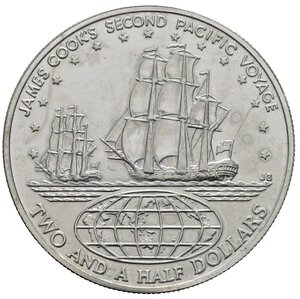 reverse: COOK ISLANDS. Elisabetta II. 2,5 dollari 1973. Ag. 