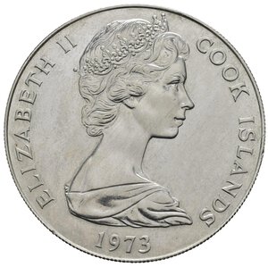 obverse: COOK ISLANDS. Elisabetta II. 7,5 dollari 1973. Ag. qFDC