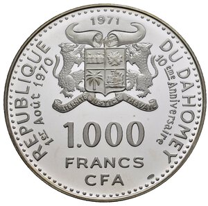 obverse: DAHOMEY. 1000 Francs 1971 