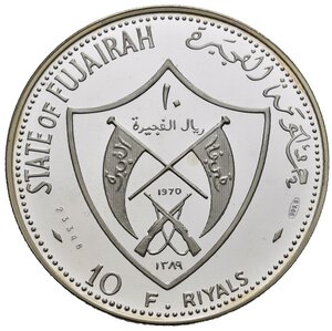 obverse: EMIRATI ARABI. FUJAIRAH. Mohammed bin Hamad Al Sharqi (1952-1974). 10 Riyals  AH 1389/1970 