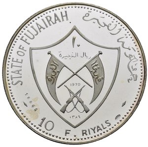 obverse: EMIRATI ARABI. FUJAIRAH. Mohammed bin Hamad Al Sharqi (1952-1974). 10 Riyals  AH 1389/1970 