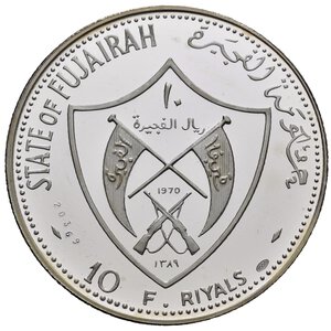 obverse: EMIRATI ARABI. FUJAIRAH. Mohammed bin Hamad Al Sharqi (1952-1974). 10 Riyals  AH 1389/1970 