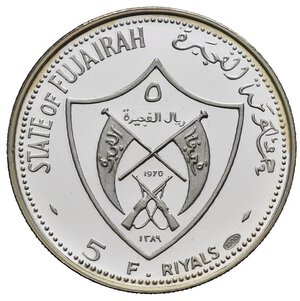 obverse: EMIRATI ARABI. FUJAIRAH. Mohammed bin Hamad Al Sharqi (1952-1974). 5 Riyals  AH 1389/1970 