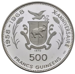 obverse: GUINEA. 500 Francs Guineens 1970 