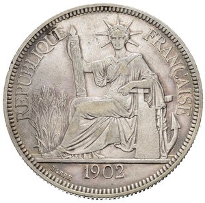 obverse: INDOCINA FRANCESE. Piastra 1902 A (Paris). Ag. BB+