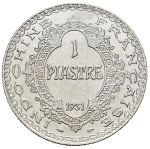 reverse: INDOCINA FRANCESE. Piastra 1931. Ag. Segno al D/ sul volto e lieve colpetto al bordo. qFDC