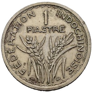 reverse: INDOCINA FRANCESE. Piastra 1947. Ni. qSPL