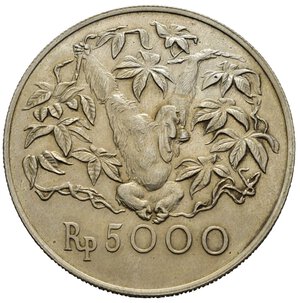 reverse: INDONESIA. 5000 Rupie 1974. Ag. qFDC