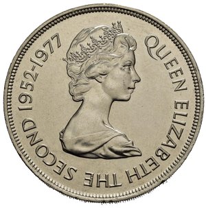 obverse: SAINT HELENA. Elisabetta II. 25 Pence 1977. Ni. qFDC 