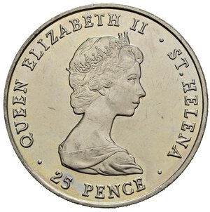 obverse: SAINT HELENA. Elisabetta II. 25 Pence 1980. Ni. qFDC 