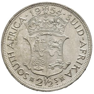 reverse: SUDAFRICA. Elisabetta II. 2,5 shillings 1954. Ag. KM#51. qSPL