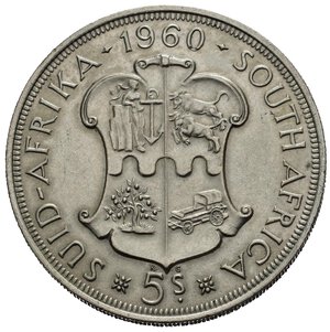 obverse: SUDAFRICA. Elisabetta II. 5 shillings 1960. Ag 0.500. KM#55. SPL