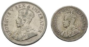 obverse: SUDAFRICA. Giorgio V. Lotto di 2 monete. Shilling 1936 - 6 Pence 1929. MB-BB