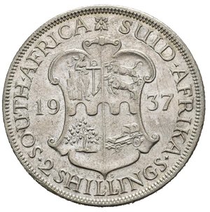 reverse: SUDAFRICA. Giorgio VI. 2 Shillings 1937. Ag. KM#29. BB+