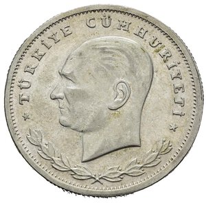 obverse: TURCHIA. 100 Kurus 1934. Ag. KM#860.1. qSPL