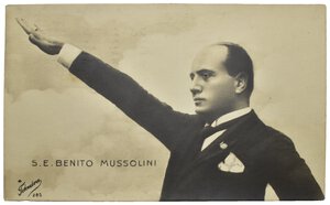 obverse: Ventennio Fascista (1922-1943). Benito Mussolini. Cartolina viaggiata