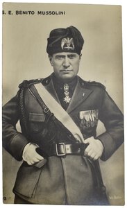 obverse: Ventennio Fascista (1922-1943). Benito Mussolini. Cartolina Viaggiata