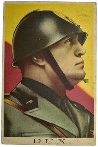 obverse: Ventennio Fascista (1922-1943). Benito Mussolini. Cartolina viaggiata