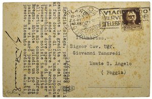 reverse: Ventennio Fascista (1922-1943). Benito Mussolini. Cartolina viaggiata