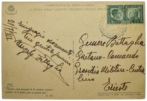 reverse: Ventennio Fascista (1922-1943). Benito Mussolini. Cartolina viaggiata 