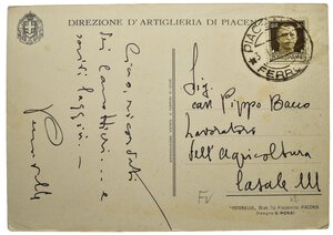 reverse: Ventennio Fascista (1922-1943). Benito Mussolini. Cartolina viaggiata. 