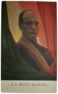 obverse: Ventennio Fascista (1922-1943). Benito Mussolini. Cartolina. 