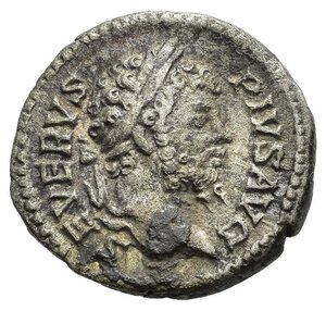 obverse: SETTIMIO SEVERO (193-211) Roma. Denario. 204. AR (3,07 g). D/ SEVERVS PIVS AVG, testa laureata a destra; R/ P M TR P XII COS III P P, Genio, stante, regge patera su altare e mazzo di spighe. RIC III 195. BB. nr.reg.601/24