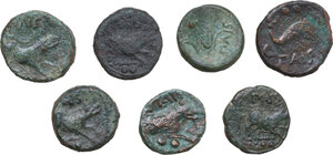 reverse: Greek Italy. Posidonia-Paestum. Multiple lot of seven (7) unclassified AE coins