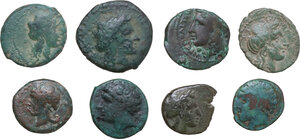 obverse: Greek Italy. Neapolis. Multiple lot of eight (8) unclassified AE coins