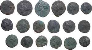 obverse: Greek World. Punic Sardinia and Punic Sicily. Lot of eighteen (18) unclassified AE denominations