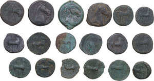 reverse: Greek World. Punic Sardinia and Punic Sicily. Lot of eighteen (18) unclassified AE denominations