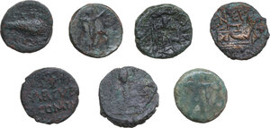 reverse: Greek and Roman World. Multiple lot of seven (7) unclassified AE Greek and Roman Republican coins