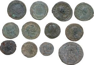 obverse: The Roman Empire. Multiple lot of twelve (12) unclassified AE Roman Imperial coins