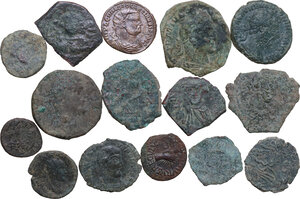 obverse: The Roman Empire. Lot of fifteen (15) unclassified AE denominations