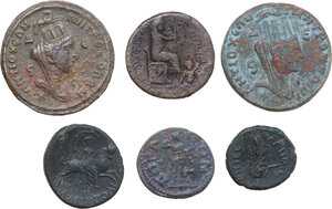 reverse: The Roman Empire. Lot of six (6) unclassified AE denominations