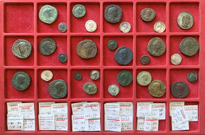 obverse: The Roman Empire. Lot of thirty-one (31) unclassified AR and AE denominations, 1st-3rd century AD